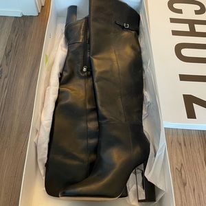 Never worn black leather OTK boots from Schutz!